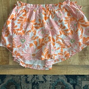Aerie Floral Women's Skirt - Pink and Orange